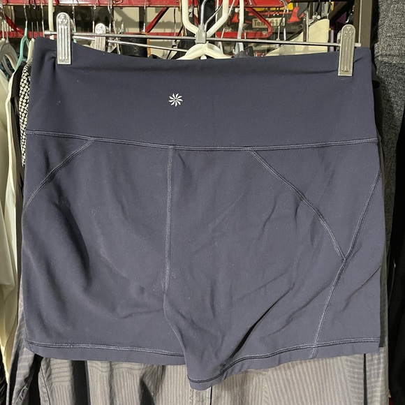 Athleta Navy Bike Shorts, EUC, Large. - Picture 3 of 11